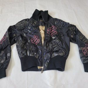Roca Wear Vintage "RW" Jacket Medium Blk Pink Blue